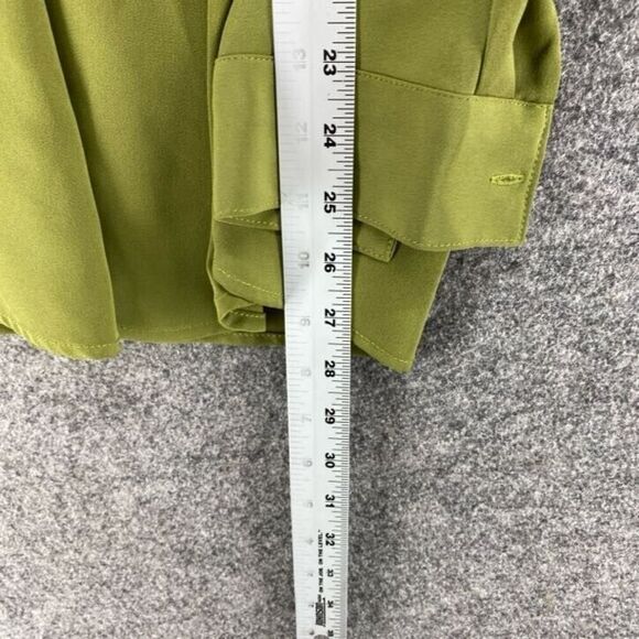 Catherine Blouse Women L Large Green Collared Long Sleeve Pullover Casual Solid - Picture 5 of 6